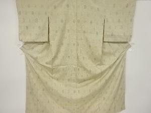 アンティーク　亀甲に幾何学模様織出し本塩沢着物